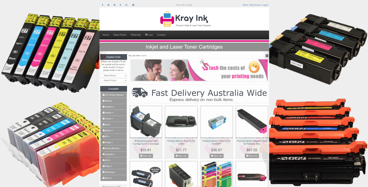 kray ink e-commerce shop